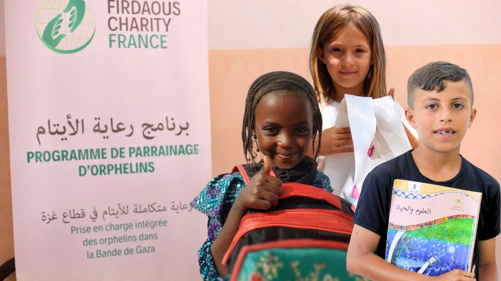 Bannière Firdaous Charity Parrainage f'orphelin
